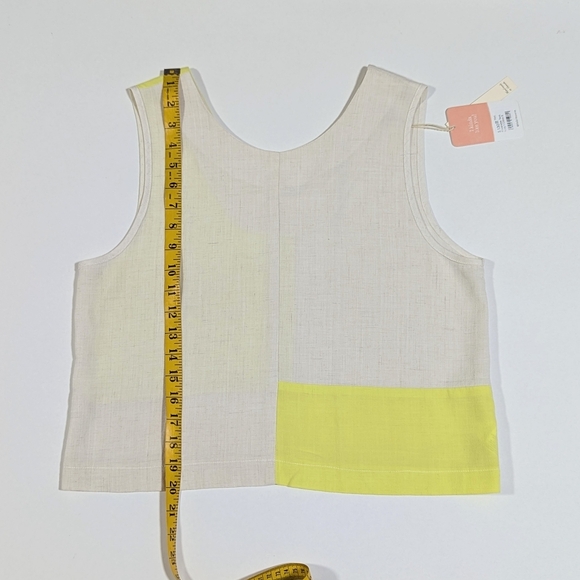 Reversible Ivory and citron linen tank top - Picture 6 of 11